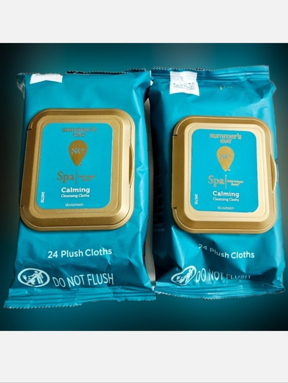NWT 》2×《Summer's Eve Spa Calming Cleansing Cloths 24 Plush Cloths per pack!